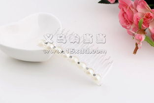 韓國進口鑲水鉆珍珠流行美發(fā)梳插梳劉海梳 帶齒發(fā)卡 美發(fā)飾品銷售